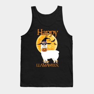 Halloween Shirt Happy Hallamaween Llamaween Llama Lover Gift Tank Top